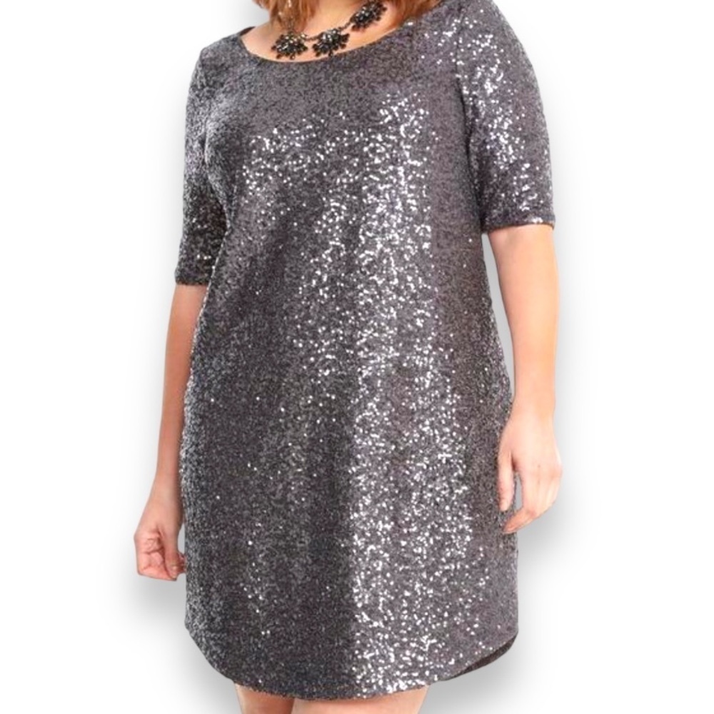 Torrid Sequin Shift Dress Cutout Back Size 10